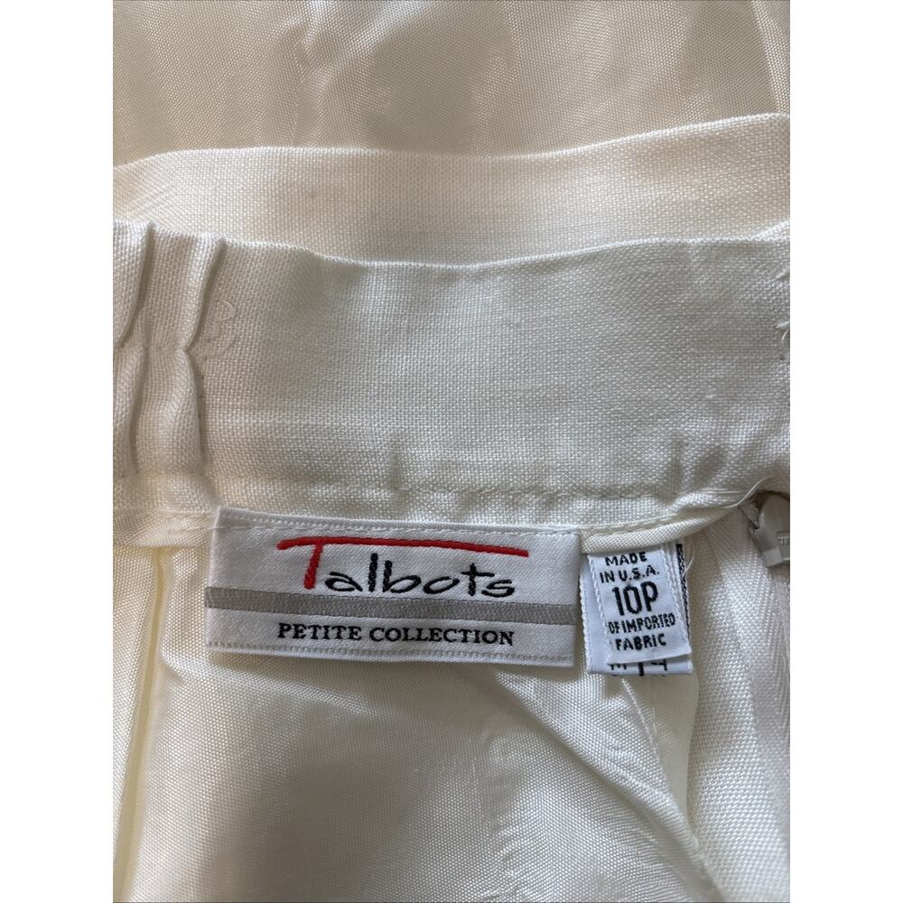 Talbots 10P Cream Vintage Pleated Skirt Tea Length EUC Businesswoman, Formal - Picture 8 of 15